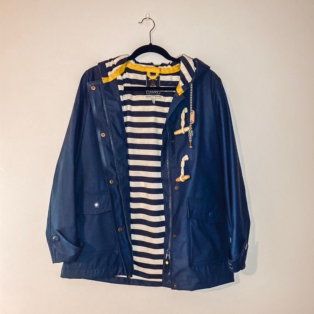 joules navy blue rain jacket